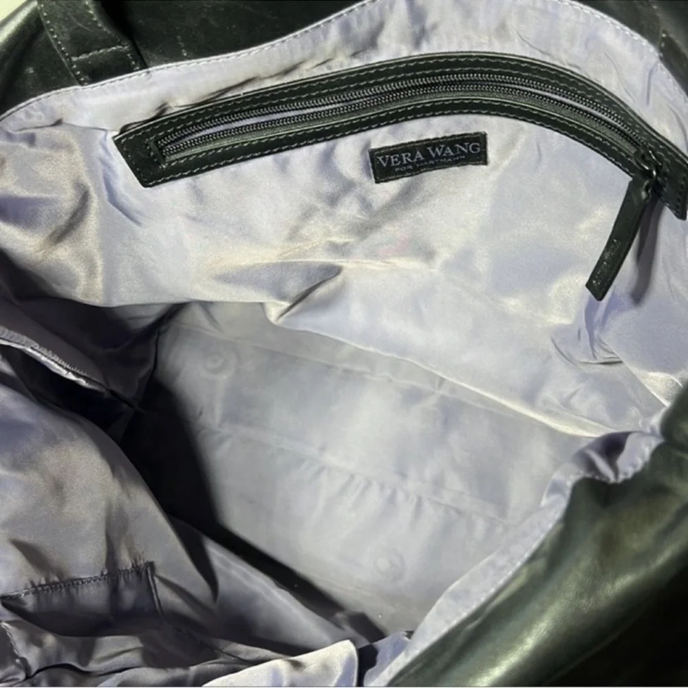 VERA WANG SIGNATURE Convertible Leather & Nylon Work Tote EUC
